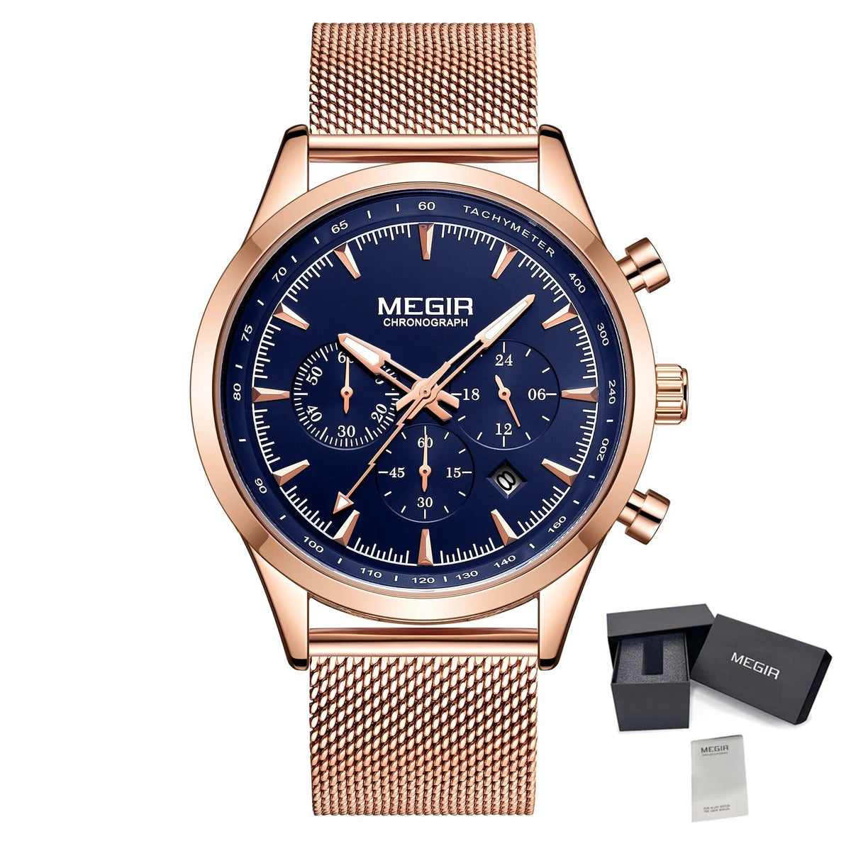 MEGIR Fashion Watch for Men Top Luxury Big Dial Business Quartz Watches Waterproof Steel Wrist Watch Clock Relogio Masculino 2153