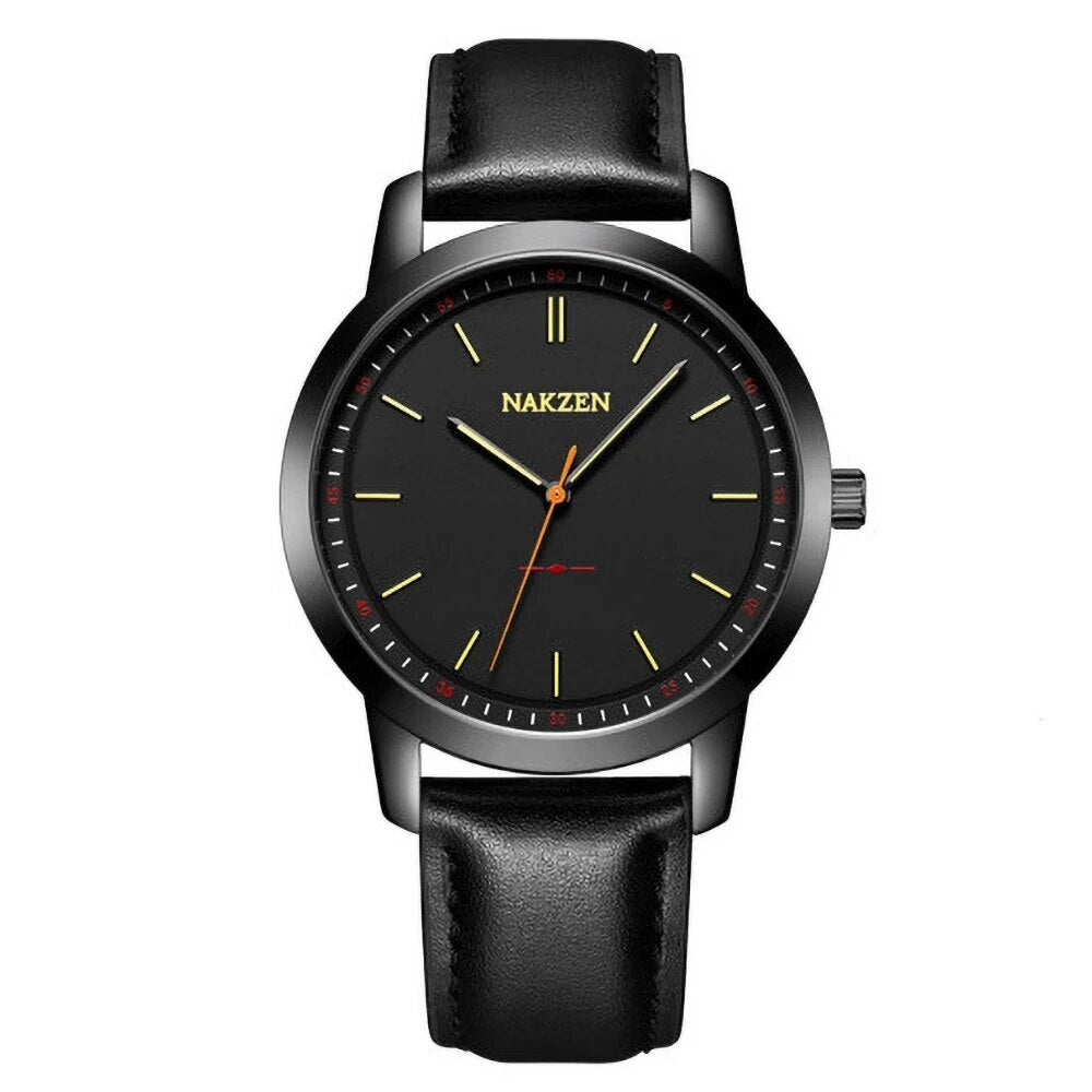 NAKZEN Fashion Male Quartz Watches Leather Watchband Business Wrist watch Waterproof Sport Men Watch Clock Relogio Masculino 4052