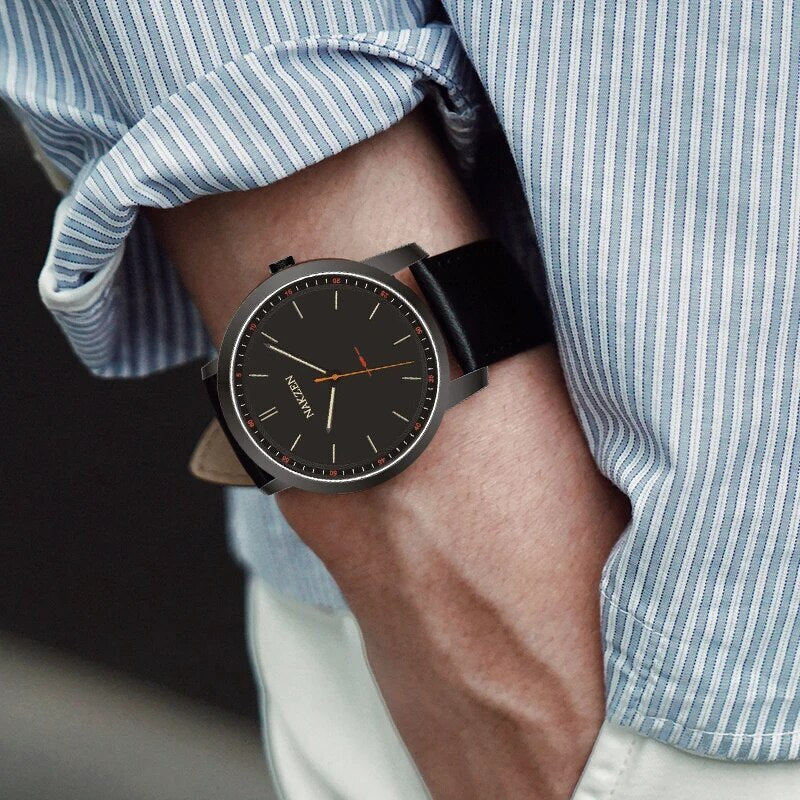 NAKZEN Fashion Male Quartz Watches Leather Watchband Business Wrist watch Waterproof Sport Men Watch Clock Relogio Masculino 4052