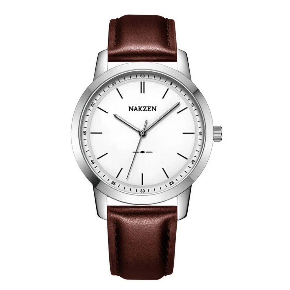 NAKZEN Fashion Male Quartz Watches Leather Watchband Business Wrist watch Waterproof Sport Men Watch Clock Relogio Masculino 4052