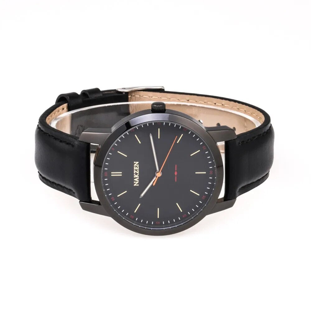 NAKZEN Fashion Male Quartz Watches Leather Watchband Business Wrist watch Waterproof Sport Men Watch Clock Relogio Masculino 4052