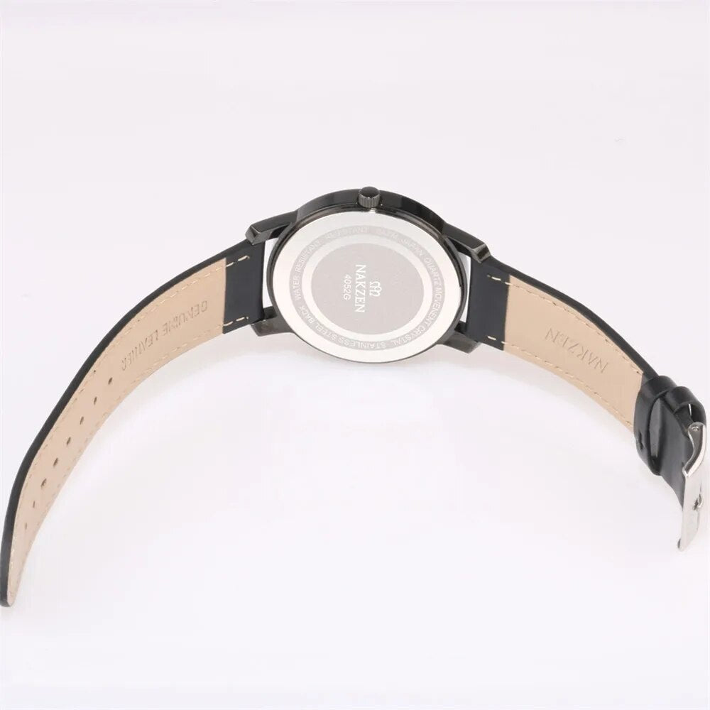 NAKZEN Fashion Male Quartz Watches Leather Watchband Business Wrist watch Waterproof Sport Men Watch Clock Relogio Masculino 4052