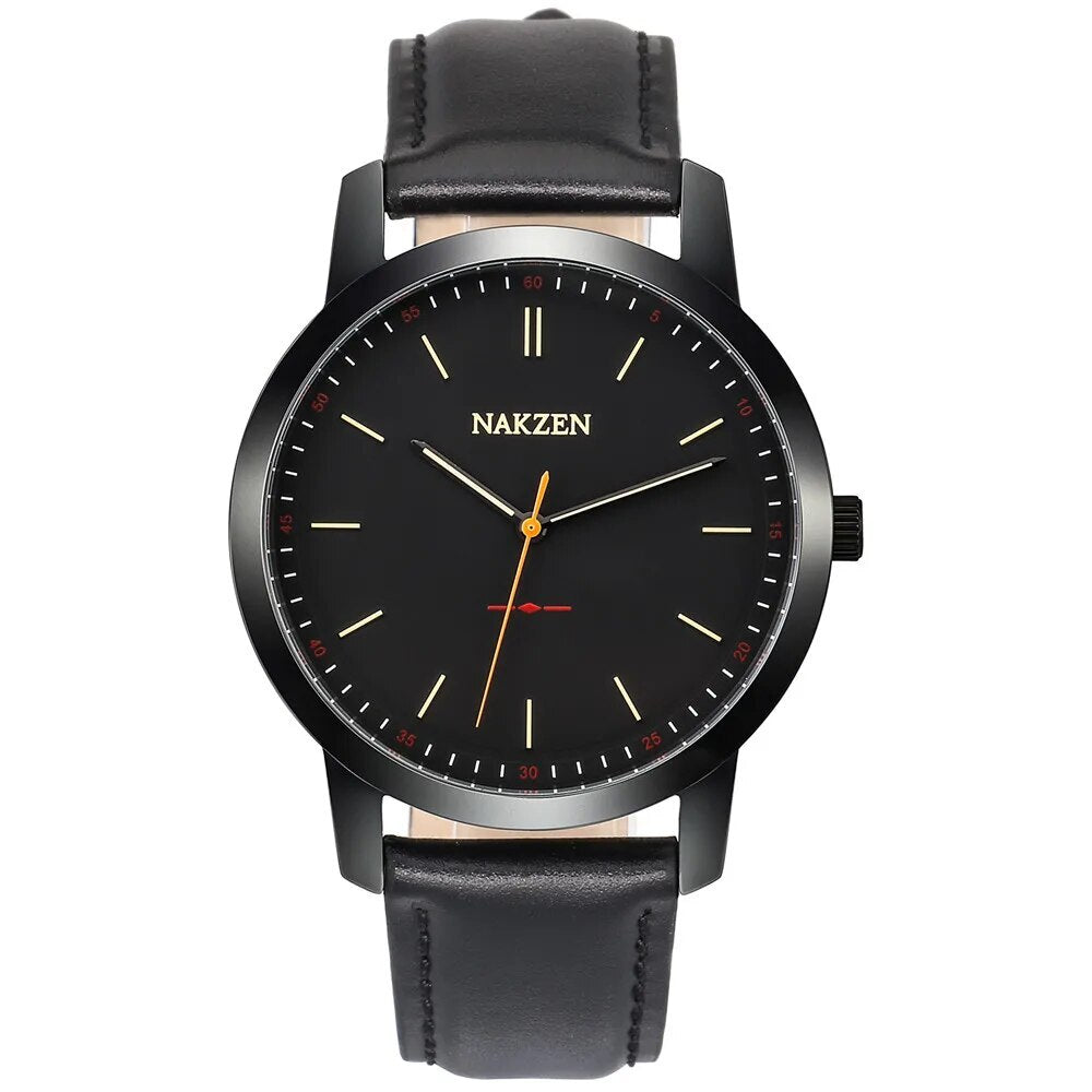 NAKZEN Fashion Male Quartz Watches Leather Watchband Business Wrist watch Waterproof Sport Men Watch Clock Relogio Masculino 4052