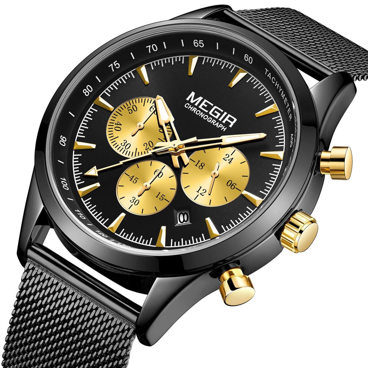 MEGIR Fashion Watch for Men Top Luxury Big Dial Business Quartz Watches Waterproof Steel Wrist Watch Clock Relogio Masculino 2153
