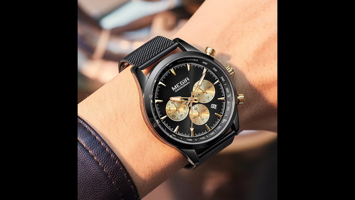 MEGIR Fashion Watch for Men Top Luxury Big Dial Business Quartz Watches Waterproof Steel Wrist Watch Clock Relogio Masculino 2153