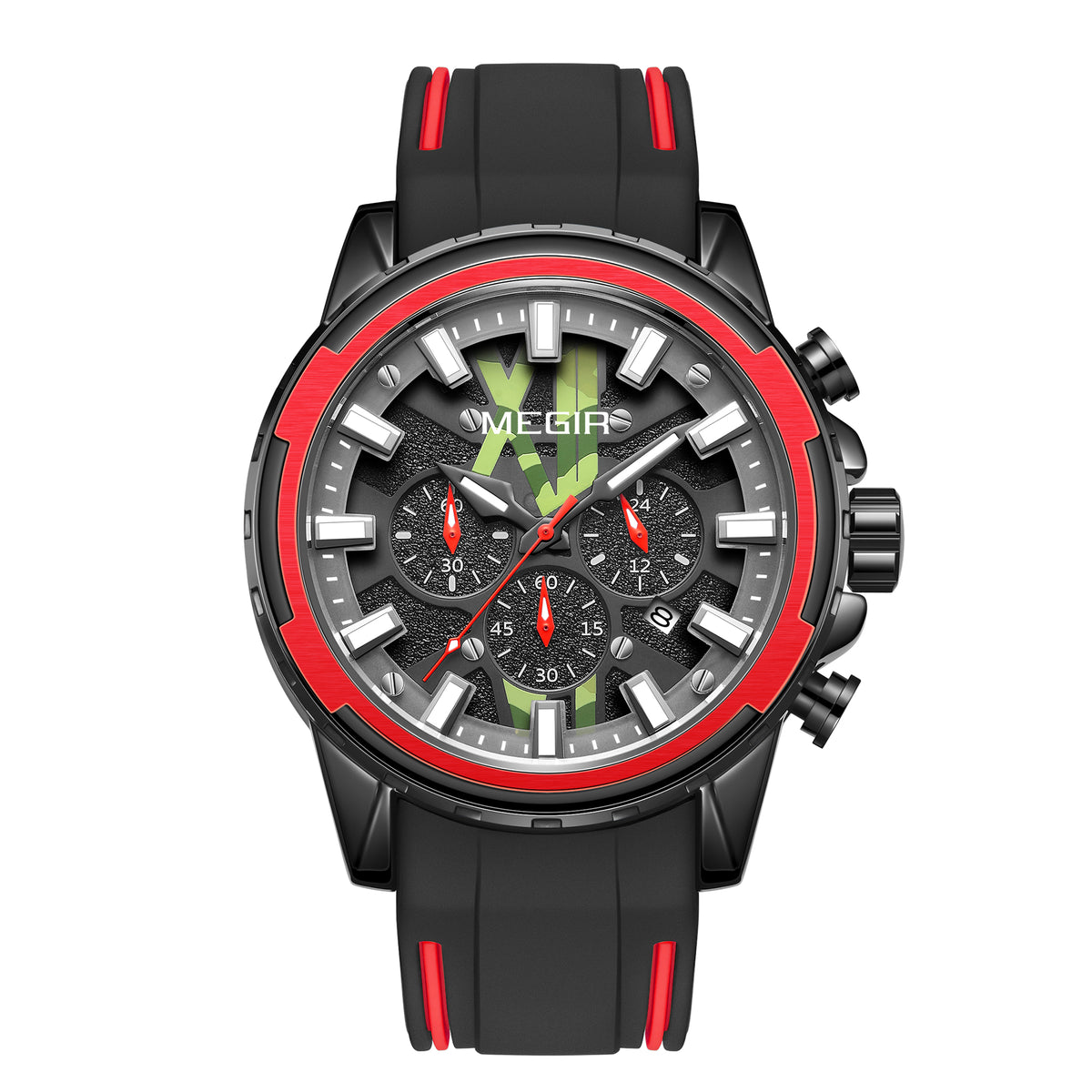 MEGIR New Sport Watch for Luxury Silicone Quartz Casual Wristwatch Waterproof Military Wrist Watch Man Clock Reloj Hombre 2133