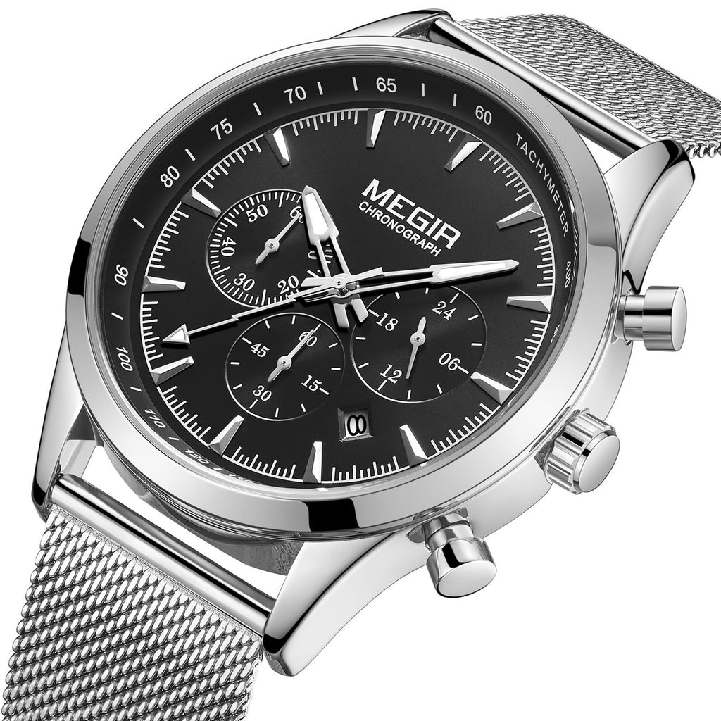 MEGIR Fashion Watch for Men Top Luxury Big Dial Business Quartz Watches Waterproof Steel Wrist Watch Clock Relogio Masculino 2153