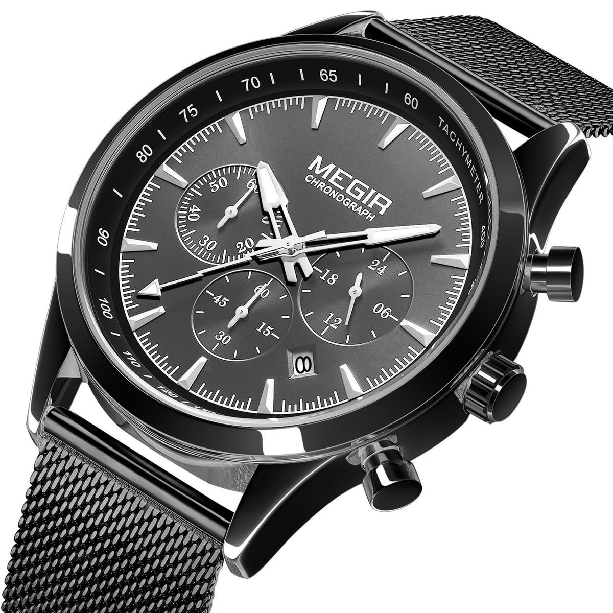MEGIR Fashion Watch for Men Top Luxury Big Dial Business Quartz Watches Waterproof Steel Wrist Watch Clock Relogio Masculino 2153