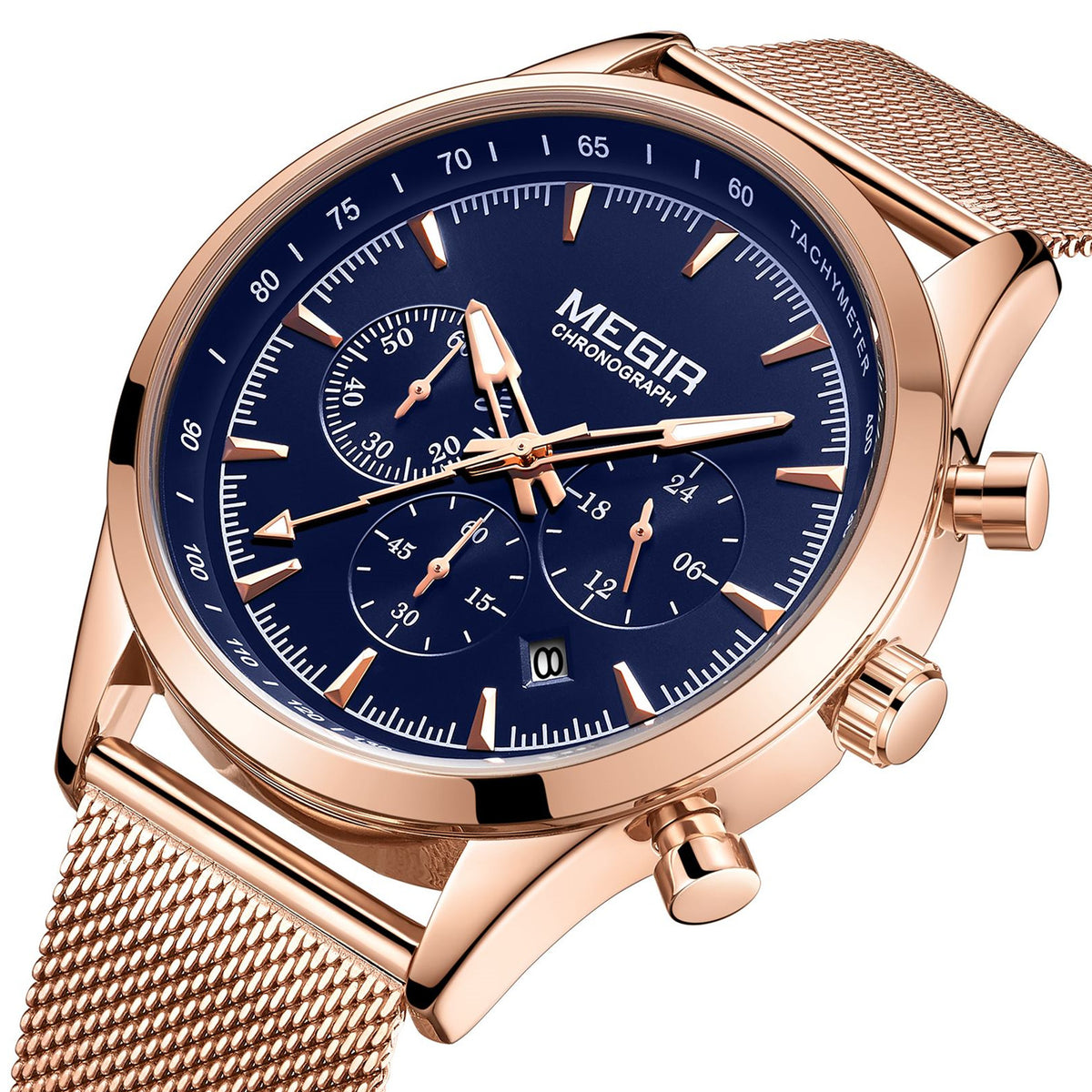 MEGIR Fashion Watch for Men Top Luxury Big Dial Business Quartz Watches Waterproof Steel Wrist Watch Clock Relogio Masculino 2153