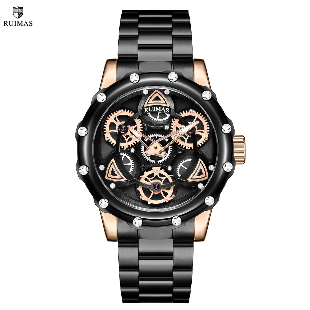 RUIMAS Quartz Watches Men's Business Wristwatch Waterproof Male Clock Chronograph Stainless Steel Casual Watch reloj hombre 331