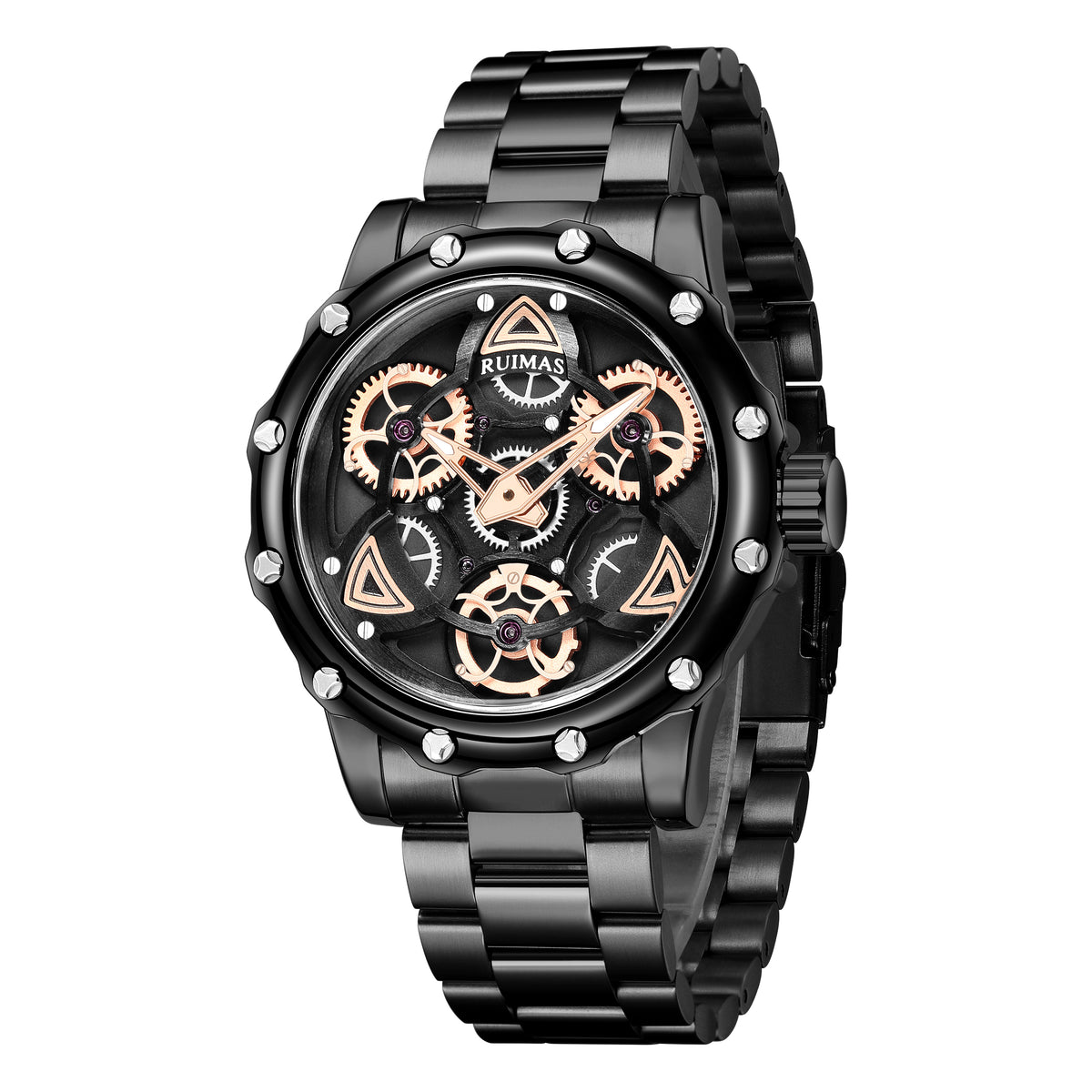 RUIMAS Quartz Watches Men's Business Wristwatch Waterproof Male Clock Chronograph Stainless Steel Casual Watch reloj hombre 331