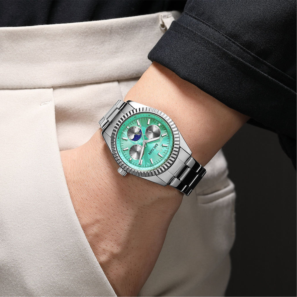 MEGIR Business Men Watch Waterproof Luminous Man Casual Quartz Wristwatch Clock Calendar Week Display Relogio Masculino 1102