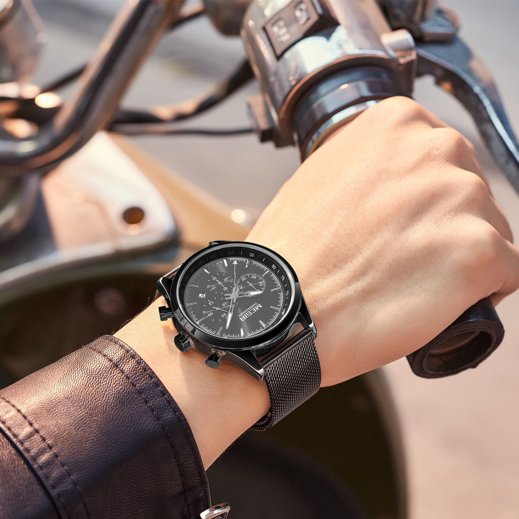 MEGIR Fashion Watch for Men Top Luxury Big Dial Business Quartz Watches Waterproof Steel Wrist Watch Clock Relogio Masculino 2153