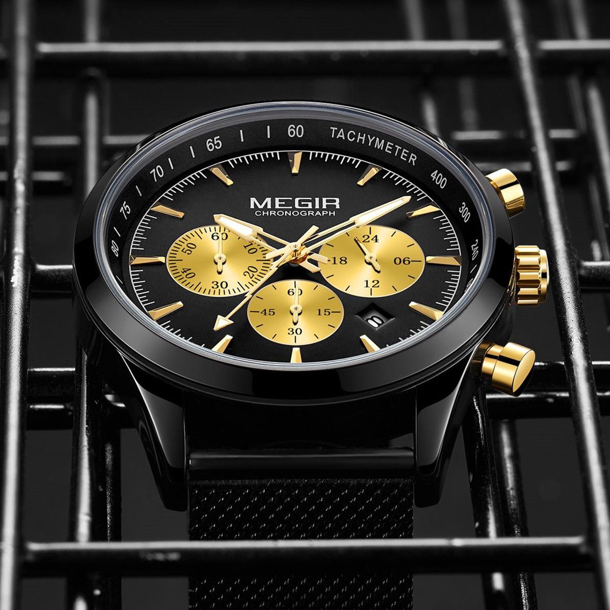 MEGIR Fashion Watch for Men Top Luxury Big Dial Business Quartz Watches Waterproof Steel Wrist Watch Clock Relogio Masculino 2153