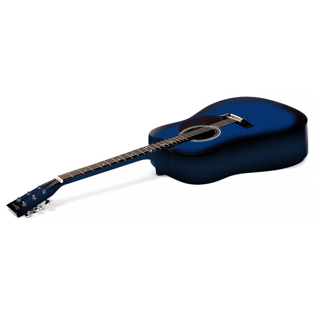 NNEDPE 38in Cutaway Acoustic Guitar with guitar bag - Blue Burst