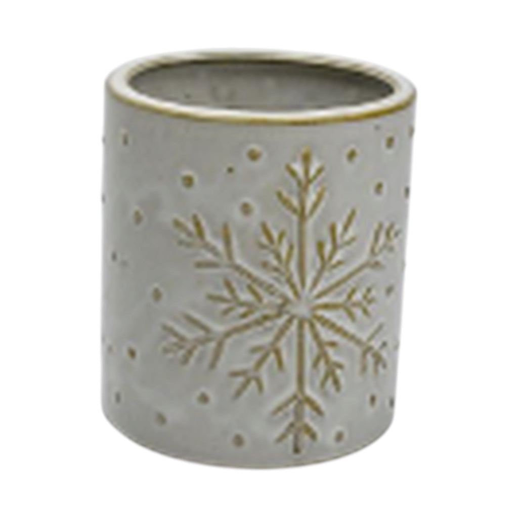Frosted Snowflake Pot Seasonal Ceramic Pot